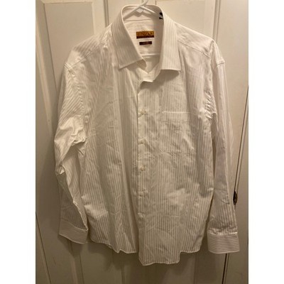 NWOT Enzo Tovare Italy Men's Size 17 34/35 White Button Down Dress Shirt