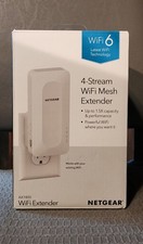 NIB NETGEAR AX1800 WiFi 6 4-Stream Mesh Extender, Signal Booster, White