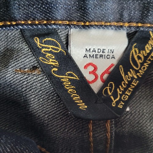 Lucky Brand Gene Montesano Mens Jeans Blue Vintage Straight Made USA W38 L32 - Picture 8 of 13