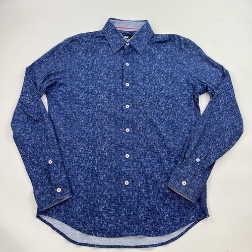 Buttercloth Blue Long Sleeve Button Down Shirt Size Small Flip Cuff Soft NICE