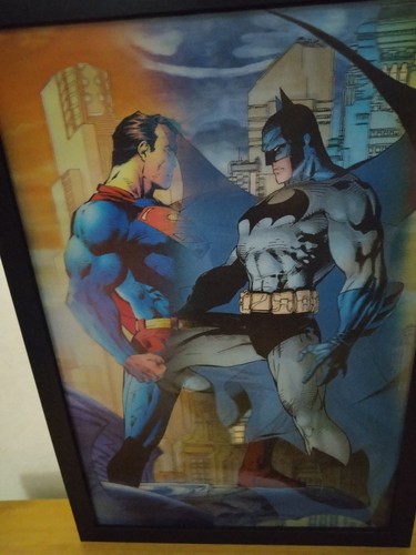 Arte de pared enmarcado de paredes de cómics de Superman y Batman de DC Comics 13x19 - Imagen 2 de 7