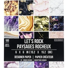 Colorbok Designer Paper Pad 6"X6"-Lets Rock
