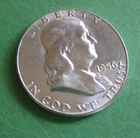 1956- Franklin Silver Half Dollar VF
