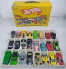 Hot Wheels Vintage 24 Car Lot w/ Collector's Case Storage Yellow 8227 USA 1983