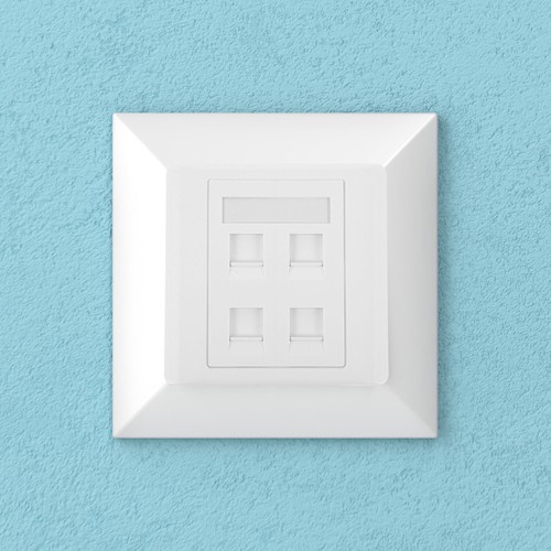 Wall Ethernet Plate Wall-mounted Ethernet Wall Plate Office 4-port Outlet - Afbeelding 8 van 12