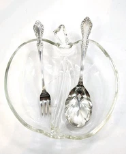 Vintage Wm Rogers Extra Silver Plated Spoon & Fork Set 6.25” Collectible, Decor
