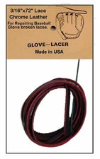 BASEBALL or SOFTBALL GLOVE LACE REPAIR kit - Black w/ RED edges 3/16"x72"
