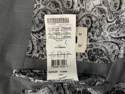 Joseph Abboud Blazer 48R Grau Ermenegildo Zenga Wolle 2B 2V Made USA YGI Q5-193 - Bild 13 von 17