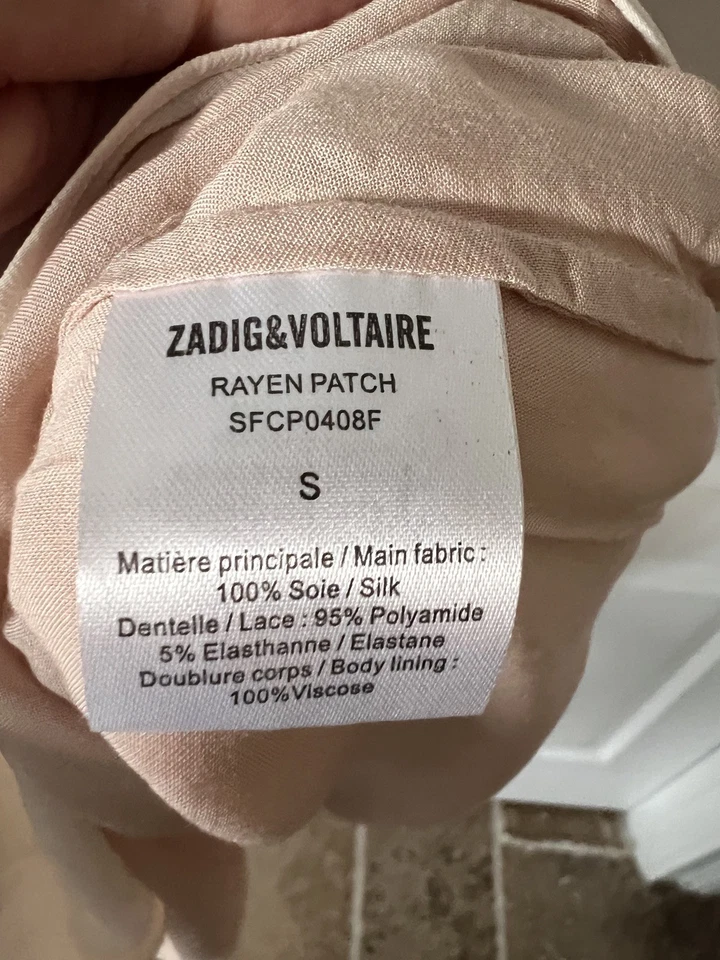 Zadig&Voltaire Women's Neckline Lace Patchwork Long Silk Halter Dress - Image 4 of 4