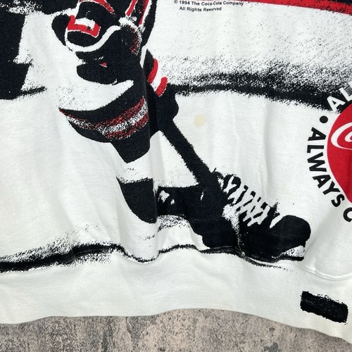 Vintage Coca Cola Hockey AOP Crewneck Sweatshirt 1994 Promo - Picture 5 of 20
