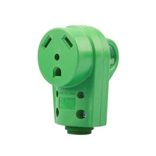 Green NEMA TT-30R RV Replacement Female Plug 125V 30 Amp with Disconnect Handle