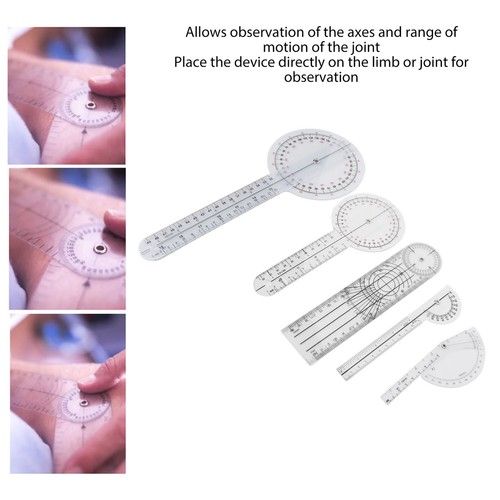Goniometro Medico 5Pcs Goniometro Trasparente Plastica Joint Goniometro Set Kit - Foto 3 di 12