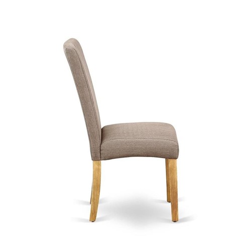 East West Furniture Driscol 39" Fabric Dining Chairs in Oak/Gray (Set of 2) - Picture 5 of 6