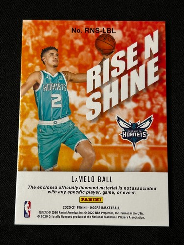 2020-21 Panini NBA Hoops - Rise N Shine Memorabilia #RNS-LBL LaMelo Ball - Bild 2 von 2