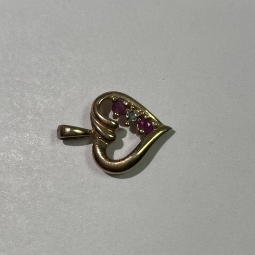 Rundschliff simulierter rosa Rubin Anhänger in 14k Gelbgold vergoldet 1K 0,925 - Bild 2 von 6