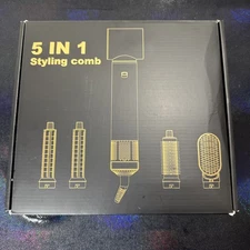 Hair Dryer Styler Hot Air Comb Set  5 In 1 Black Multi Functional 3 Speed
