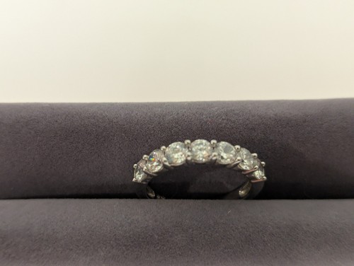 Stirling Silver 7 Stone Ring Stamped 925 CZ Cubic Zirconia - Picture 2 of 11