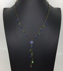Nwt Liz Palacios Blue & Green Crystal Lariat Necklace