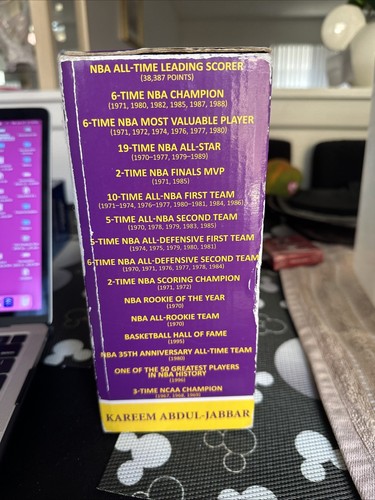 NBA Los Angeles Lakers Bobble Head Bobblehead Kareem Abdul Jabbar in Box - Picture 4 of 4