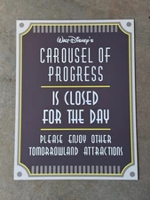 Walt Disney World Magic Kingdom Carousel of Progress Sign Prop