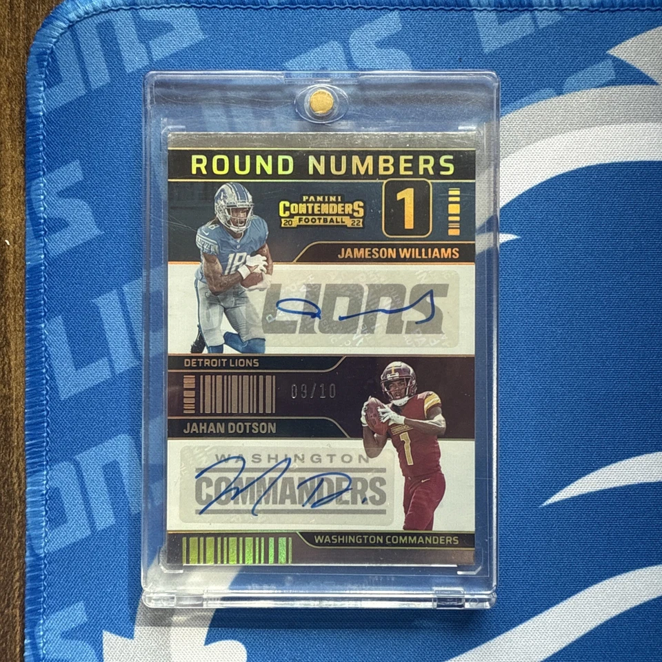 JAMESON WILLIAMS/JAHAN DOTSON 2022 Contenders DUAL AUTO ROUND NUMBERS RC 9/10 - Image 2 of 3