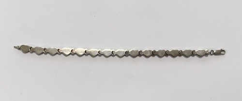 Karizia Spa Italien Sterlingsilber gebürstet & poliert aufgeblähtes Herz 7" Gliederarmband - Bild 10 von 13
