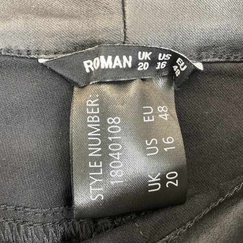 Roman Black Faux Leather Jegging Trouser Size UK 20 NWT - Picture 7 of 8