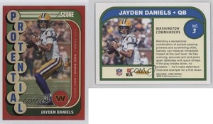 2024 Score Protential Red Zone /20 Jayden Daniels #3 Rookie RC