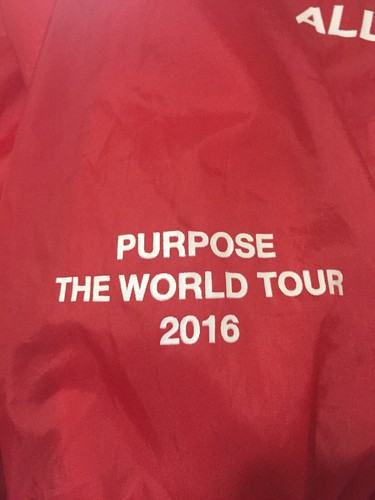 Justin Bieber Purpose The World Tour 2016 AllAccess Men’s Red Windbreaker Jacket - Picture 2 of 4
