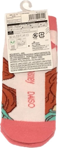 Disney Kids Short Socks Princess Ariel The Little Mermaid, Pink Children Cute - Picture 2 of 2