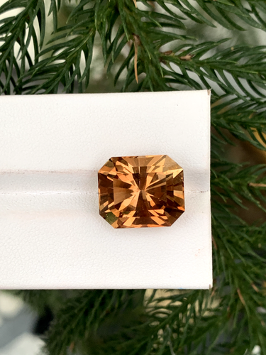 ChampDesigner Asscher Cut Champaigne Topaz 12mm Loose Gemstone 10.7 Ct Brazil - Picture 13 of 19