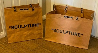 off white ikea tote bag Ikea X Virgil Abloh Off White MEDIUM “Sculpture” Bag Set of 2 IN HAND FAST SHIP | eBay