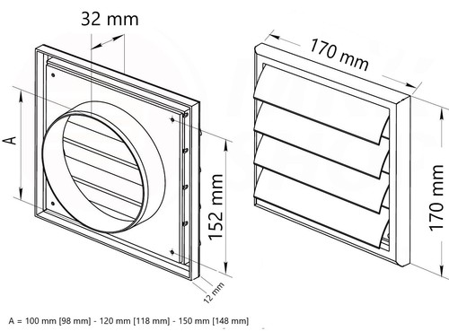 Rejilla de ventilación láminas redondas cuadradas blancas marrones gris antracita rojo ladrillo negro - Imagen 346 de 361