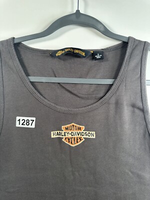 Harley Davidson Womens Sleeveless Tank Top Faded Black Size