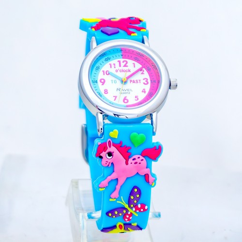 Ravel Kinder Time Teacher Uhr Himmelblau Pony Silikonarmband R1513.93 - Bild 3 von 4