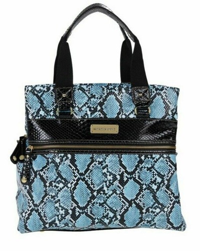 SAMANTHA BROWN Turquoise/Black Embossed Metro Tote  NWT - Picture 1 of 3