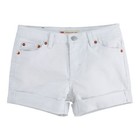 Levi's Girls' Girlfriend Fit Denim Shorty Shorts, White, 16