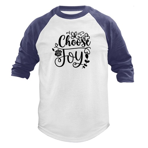 Choose Joy Christian Religious God Bible Church Jesus Christ 3/4 Sleeve Raglan - Imagen 8 de 10