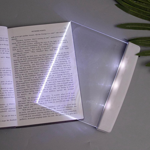 Flat Book Light for Reading in Bed at Night Clear LED Book Full Page Light Illum - Picture 7 of 12