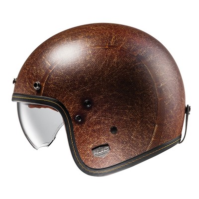 HJC FG-70s Open Face Motorcycle Scooter Helmet Vintage Flat Brown