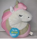 NWT Claire's Plush Double Sided Unicorn Flip Pillow Blue Pink