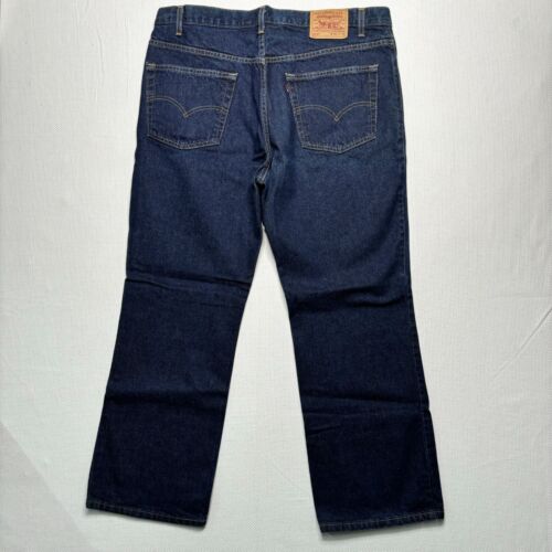 Jeans De Colección Levi's 517 Para Hombre 42 X 30 Azul Denim 100% Algodón Lavado Oscuro Bootcut Pierna - Imagen 2 de 8