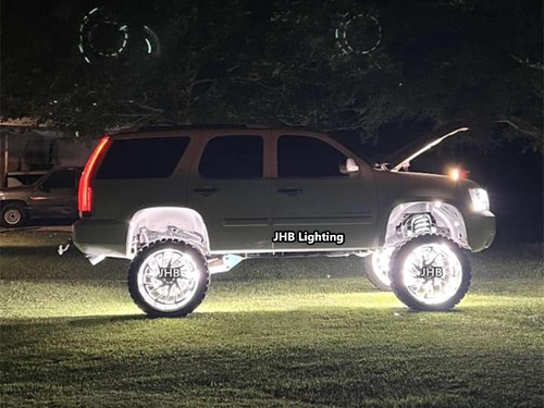 JHB 17.5" QUAD ROW PURE WHITE Double Sided Trucks LED Wheel Rim Lights Set【Alu】 - Picture 7 of 9