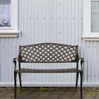 Cast Aluminium Garden Bench 2 Seater Antique Loveseat for Outdoor Patio Bronze