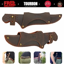 TOURBON Vintage Leather Knife Sheath Fixed Blade Cover Tool Carrier Belt Holster
