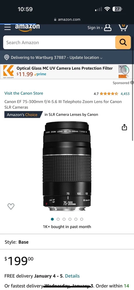 Canon EOS 77D 24.2 MP Digital SLR Camera with EF-S 18-55mm &75-300mm Lens + more - Image 3 of 4