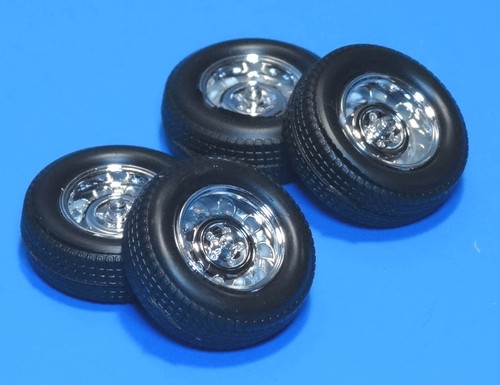 Revell 1970's Chrysler W21 Super bird Stock Chrome Rims & Tire Set 1/24 Scale - Picture 2 of 8