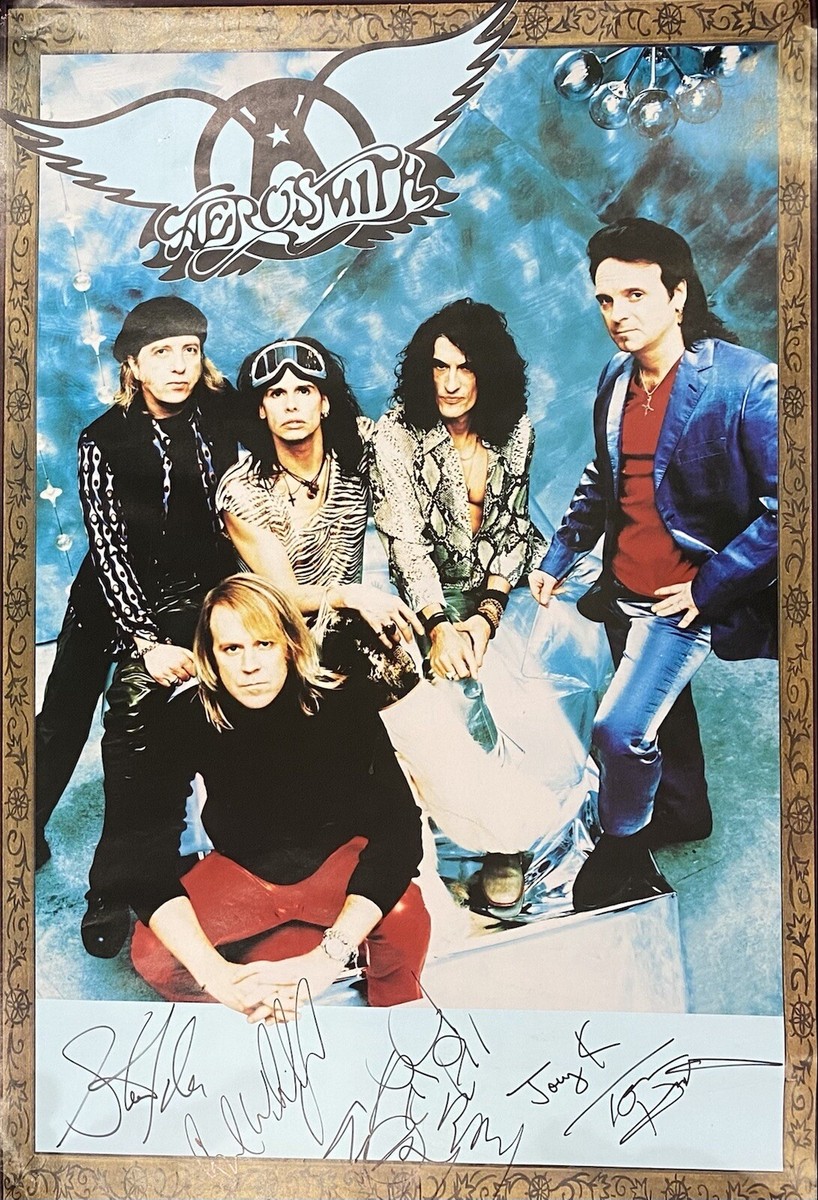 Aerosmith Signed Poster Steven Tyler Autographed Joe Perry