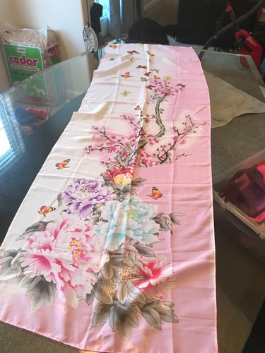 New Polyester Scarf-Pinks/Blues/Reds/Colorful Butterflies-20"x60"-Store Closing - Picture 2 of 3