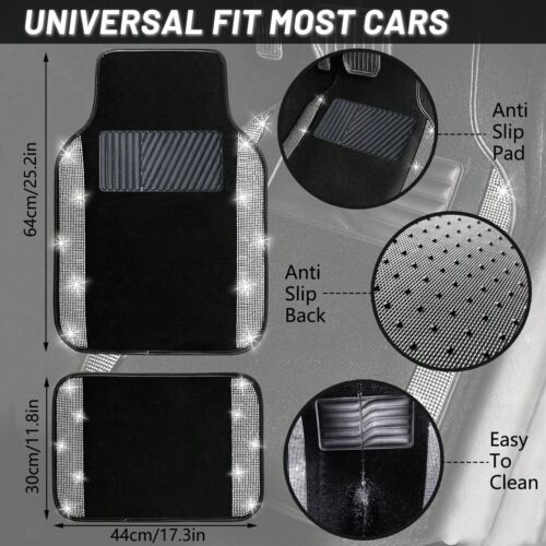 NBTEPEM Bling Car Floor Mats Full Set, Universal Fit Most Cars,SUV, Trucks, 4 Pc - Picture 11 of 62